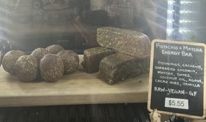 Pistachio-matcha energy Pistachio Matcha Bar *V/GF  at Oromo Cafe - Bucktown in Chicago