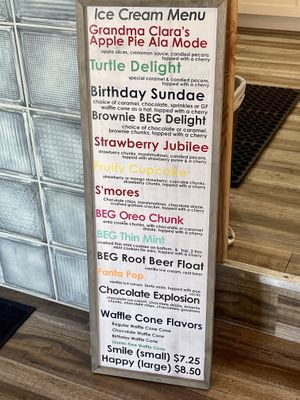 Sundae menu   at Beg Bakery in Scottsdale
