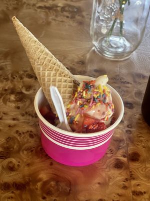 Small birthday cake sundae   at Beg Bakery in Scottsdale