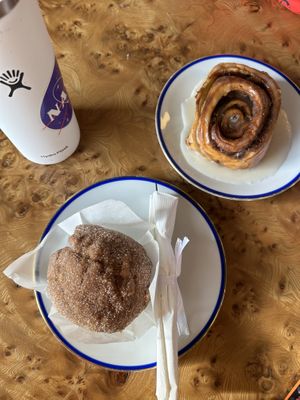 Cinnamon roll and banana apple muffin  at Beg Bakery in Scottsdale