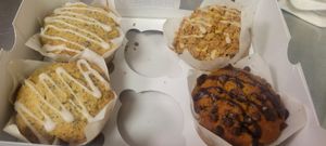 Lemon poppyseed, choco chip, apple Crumble muffins at Beg Bakery in Scottsdale