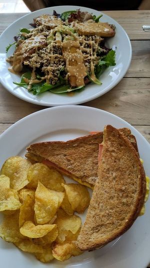 Cheese and Ham toastie (comes with ready salted crisps) at Vemillion in Basingstoke