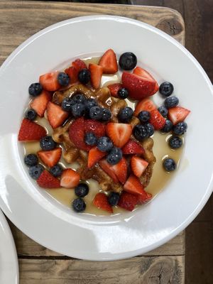 Waffle with fruit  at Vemillion in Basingstoke