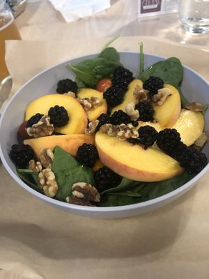 Peach and blackberry salad  at Frederick Social in Frederick