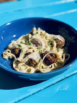 Swedish "Meatballs"
Lentil "meatballs, Swedish gravy over gluten-free pasta
frederick-social.com/socialeats at Frederick Social in Frederick