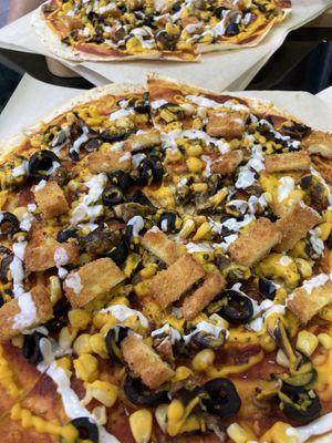 Vegan pizza!  at Future Diner in Yerevan