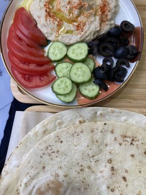Vegan mutabal with lavash  at Future Diner in Yerevan