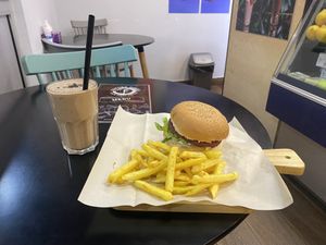 Future Burger with Fries  at Future Diner in Yerevan