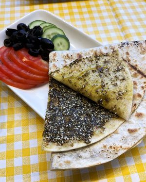 Perfect zaatar bread at Future Diner in Yerevan