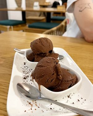 Perfect vegan chocolate ice-cream, also can be preordered if you wish to order in bigger quantities like a kilo or more at Future Diner in Yerevan