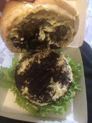 Mushroom burger  at Future Diner in Yerevan