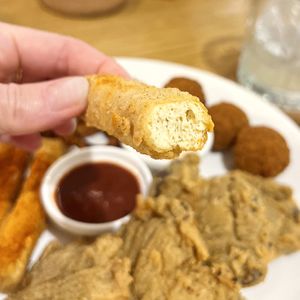 Crispy tofu from Super Future Mix 2.0 sharing plate. Can be ordered as a separate appetizer. at Future Diner in Yerevan