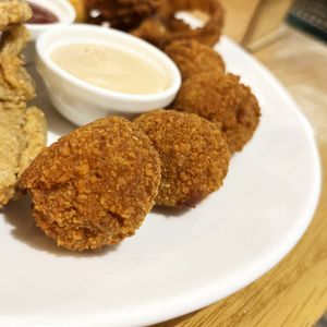 Potato Puffs from Super Future Mix 2.0 sharing plate. Can be ordered as a separate appetizer. at Future Diner in Yerevan