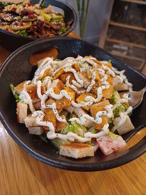 Vegan ceasar salad at Future Diner in Yerevan