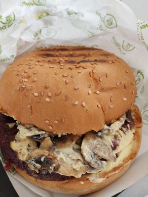 Mushrooms burger at Future Diner in Yerevan