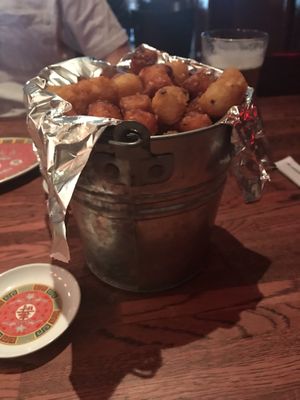 Bucket o’ tots!! can get with a vegan spicy dip at Sticky Rice in Baltimore