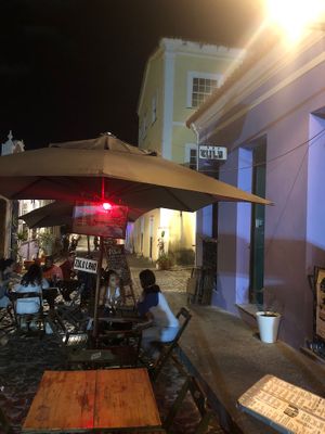 Small sign out front  at Bar Zulu in Salvador