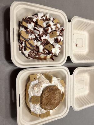 Campfire S’mores and something with cinnamon   at Cinnaholic in Calgary