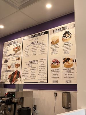 Menu  at Cinnaholic in Calgary
