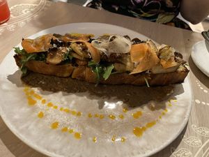 Mushrooms on toast   at Nightshade in Vancouver