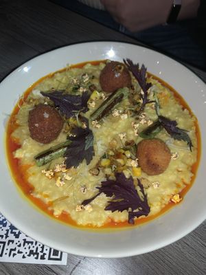Corn Risotto (so good!!)  at Nightshade in Vancouver