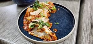 Gyoza .... The sauce was nice, but you can get similar quality gyoza frozen from T&T at Nightshade in Vancouver