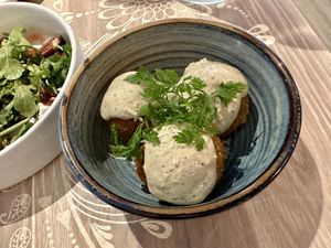 Pesto croquettes  at Nightshade in Vancouver