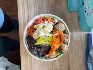 The MissGreen Protein Bowl - It was huge! And full of not only vegetables but also that delicious garlic hummus dressing. at Carrot & Cleaver  in Shanghai
