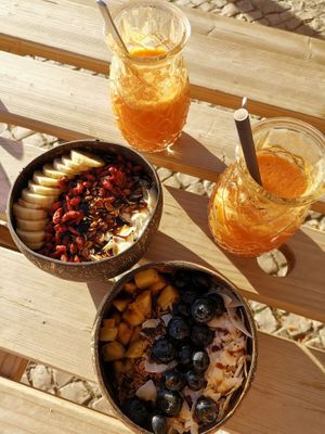 Freshly Made Açãi, Organic, No sugar, Made by us at Rocha Beach House in Portimao