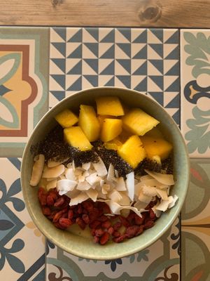 Fresh yogurt bowls at Rocha Beach House in Portimao