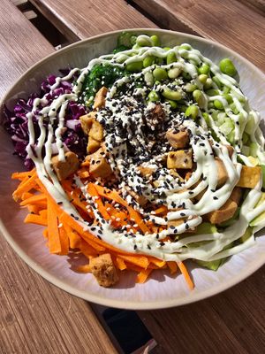 Wipe out poke bowl at Rocha Beach House in Portimao