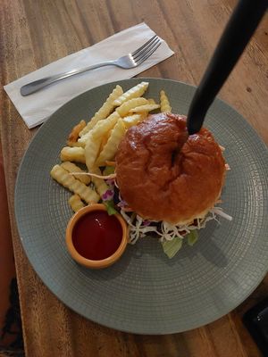 Tempeh burger at Gratitude in 