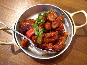 Bombay chilli mock chicken #Veganuary at Fatt Pundit - Covent Garden in London