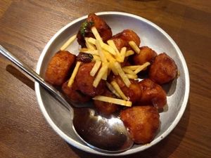 Tamarind glazed potatoes #Veganuary at Fatt Pundit - Covent Garden in London