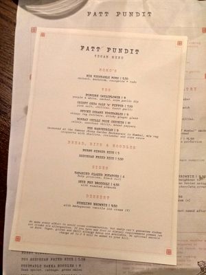 Vegan menu - ask for it! #Veganuary at Fatt Pundit - Covent Garden in London