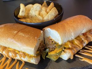 Vegan Philly cheese steak sandwich   at Voodu Vegan Bistro in Tampa