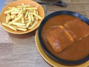 Vegan Francesinha at Paladares Vegan in Braga