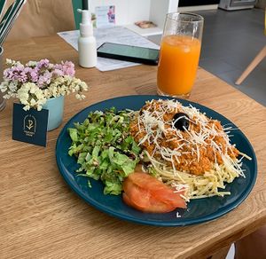 Macarrão à bolonhesa de soja   at Paladares Vegan in Braga