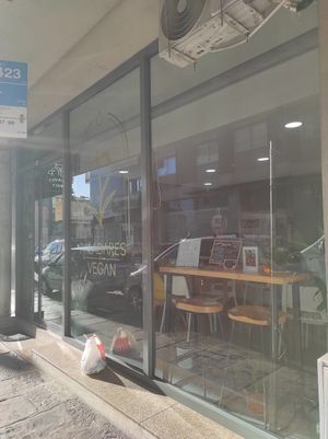 Outside at Paladares Vegan in Braga