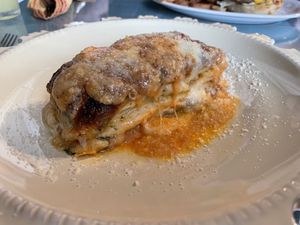 Vegan Seafood Lasagna  at Staff Of Life Cafe & Bread And Breakfast in Cherokee
