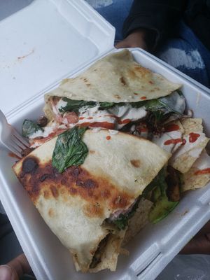 The blacken portobello wrap w/avocado added at Chef Will The Palate in Huntsville