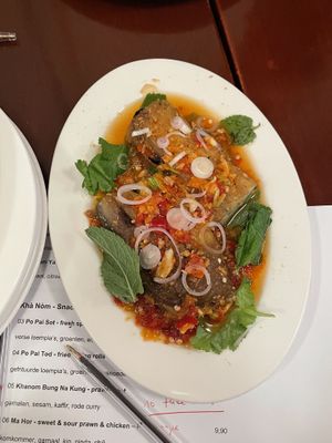 Grilled eggplant, ask to be veganized   at Yum Saap in Utrecht