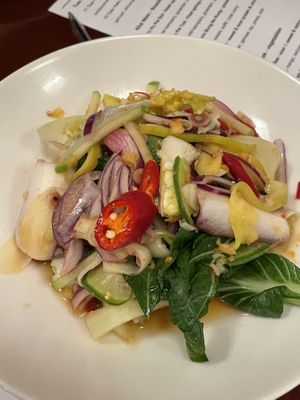 Thai vegetable salad. Vegan by default  at Yum Saap in Utrecht