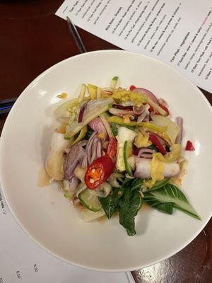 Thai vegetable salad. Vegan by default  at Yum Saap in Utrecht