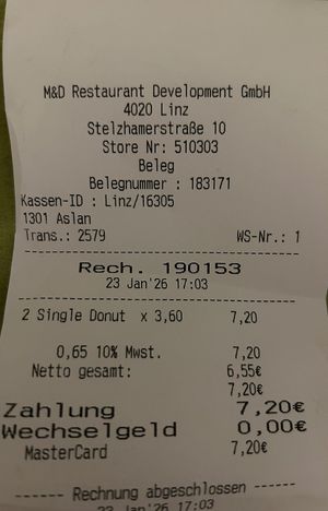 bill  at Dunkin’ in Linz