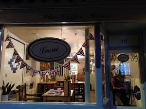 The café from the outside (Jan 2022) at Leoni in Malton