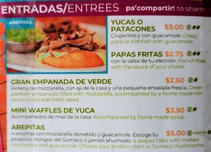 Menu 5 of 15, March 2023 at Tortuga in Tena