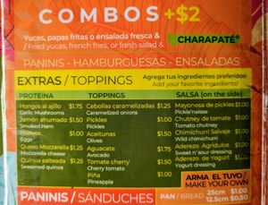 Menu 6 of 15, March 2023 at Tortuga in Tena