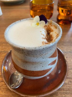 Beautiful spiced cookie latte   at The Green Canopy in Fitzroy