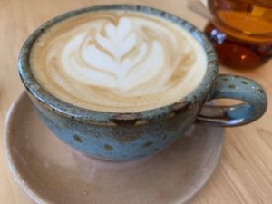Soy flat white  at The Green Canopy in Fitzroy